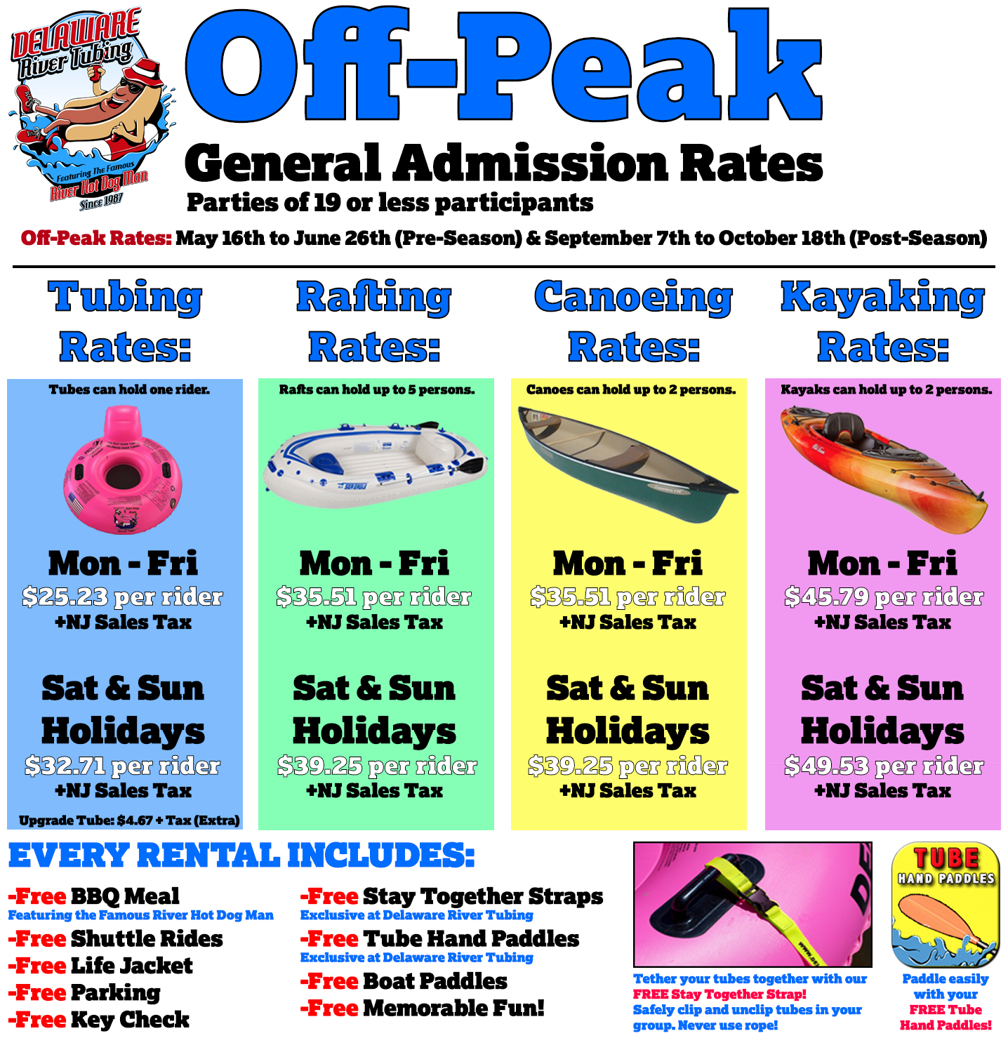 Tubing, Rafting, Canoeing, Kayaking General Admission